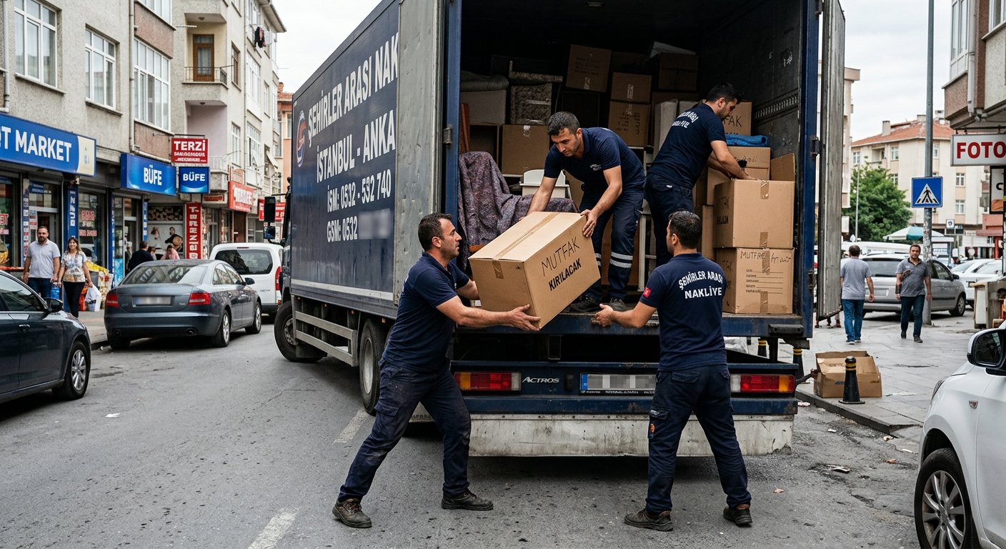 Nakliye aracına koli yükleme